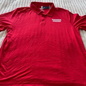 MEN'S NCAA WISCONSIN BADGERS POLO SHIRT-2XL-BOX SEAT CLOTHING CO-NWT!